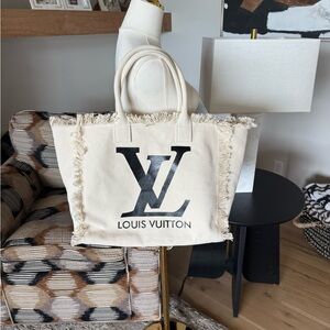 Knockoff Louis Vuitton Cream Monogram Tote